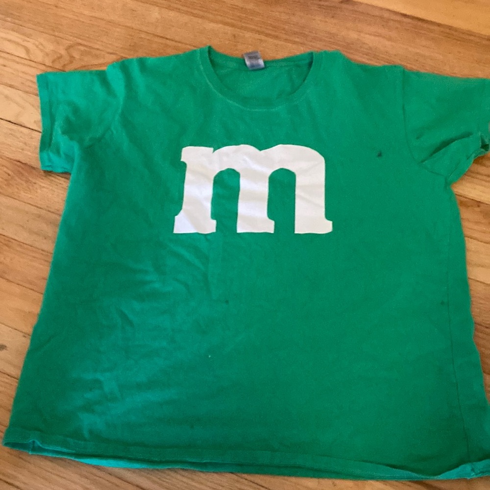 Gilden M n M shirt washable stain color green size XL kids